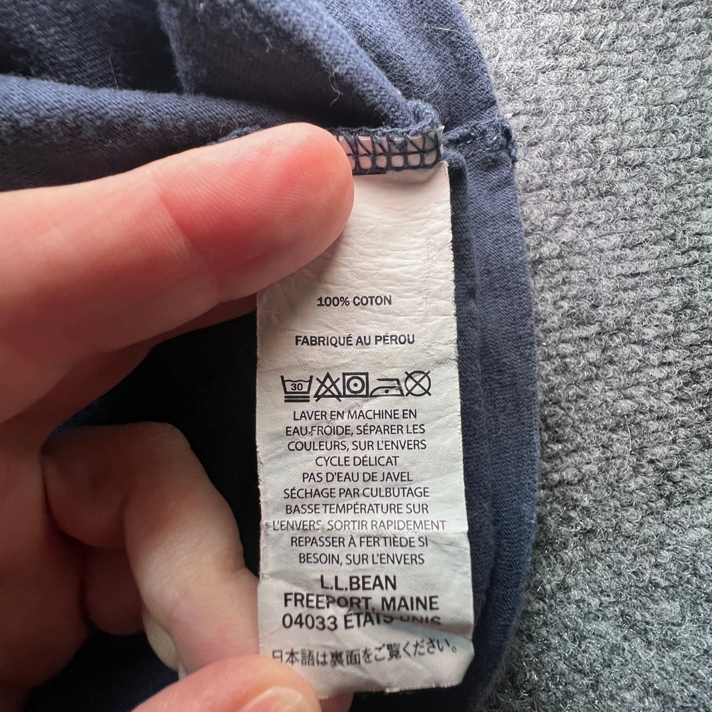 LL Bean Kids XL 18 Graphic Top Bundle Sweatshirt and T-Shirt Navy Blue Retro - Picture 16 of 16